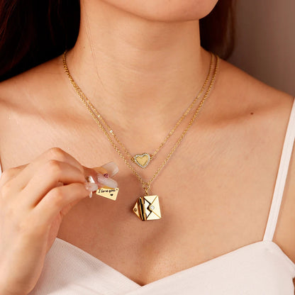 Love Letter Envelope Necklace with Personalised Message