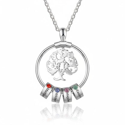 Family Tree of Life Necklace with Names & Birthstones