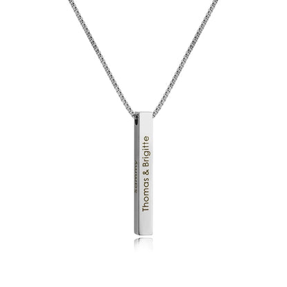 Totem 3D Vertical Bar Necklace