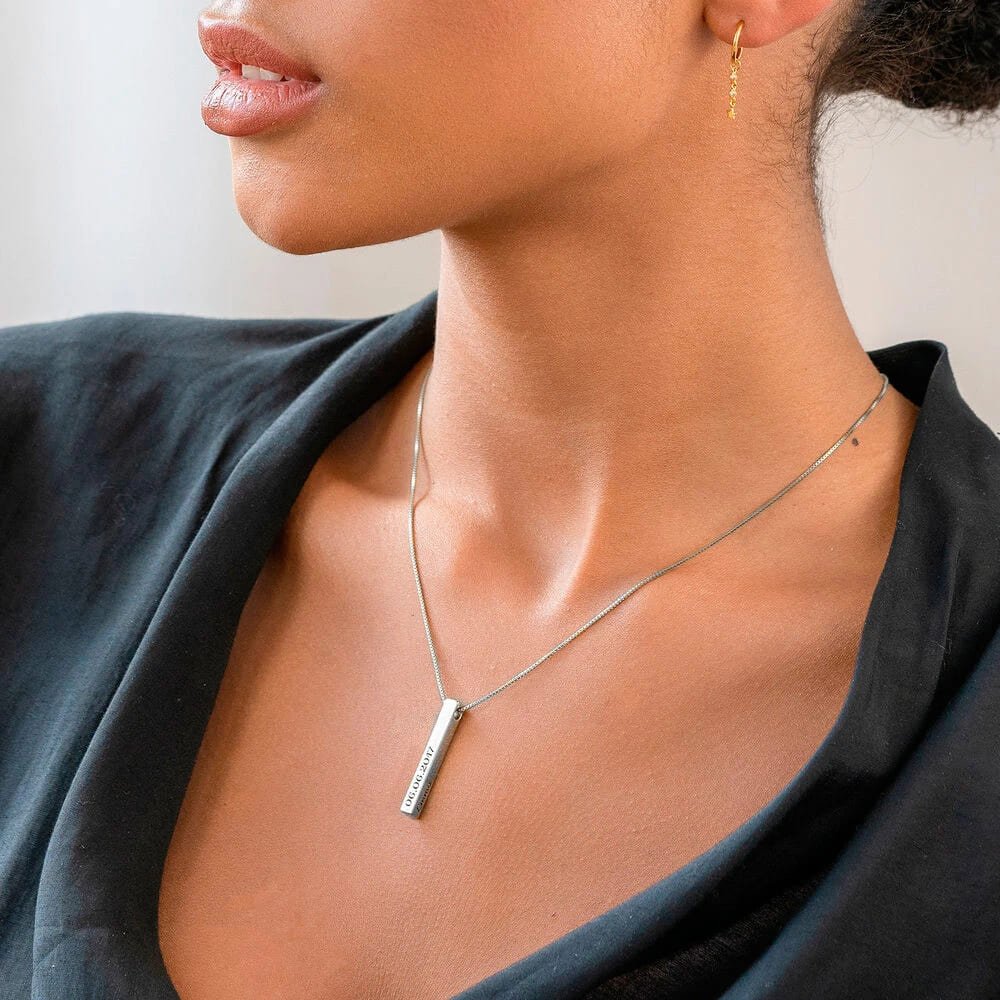 Totem 3D Vertical Bar Necklace