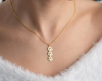 Paw Print Name Necklace