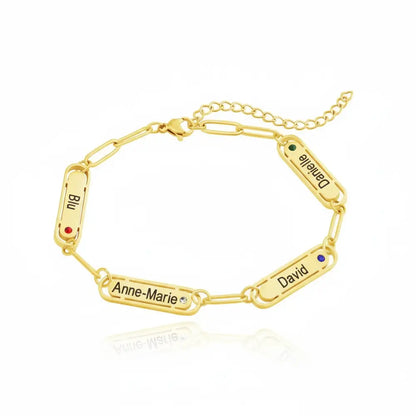 Chain Link Name Birthstone Bracelet