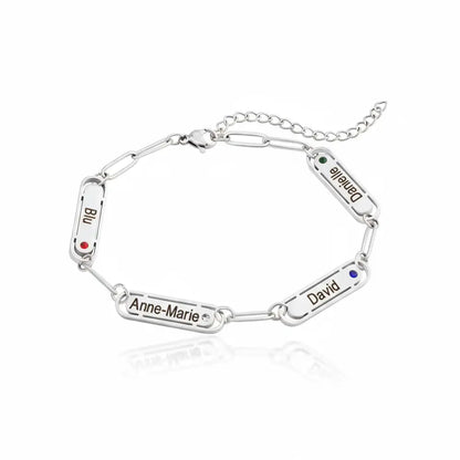 Chain Link Name Birthstone Bracelet