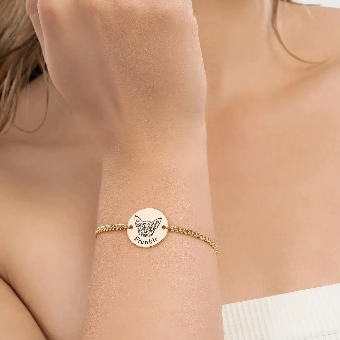 Pet Portrait Disc Bracelet