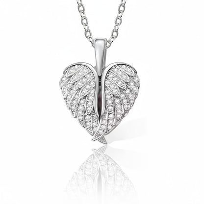 Guardian Heart Angel Wings Photo Necklace
