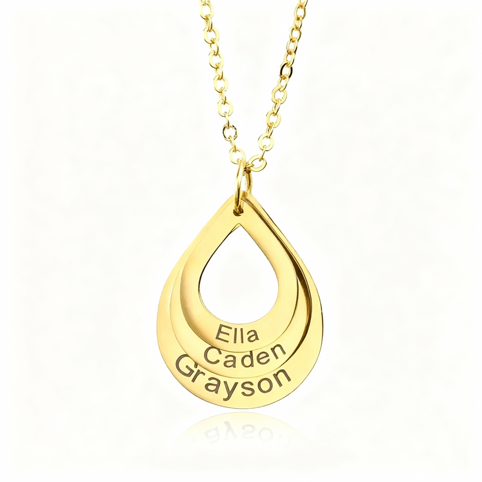 Cascading Love Necklace with Names