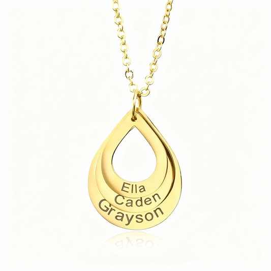 Cascading Love Necklace with Names