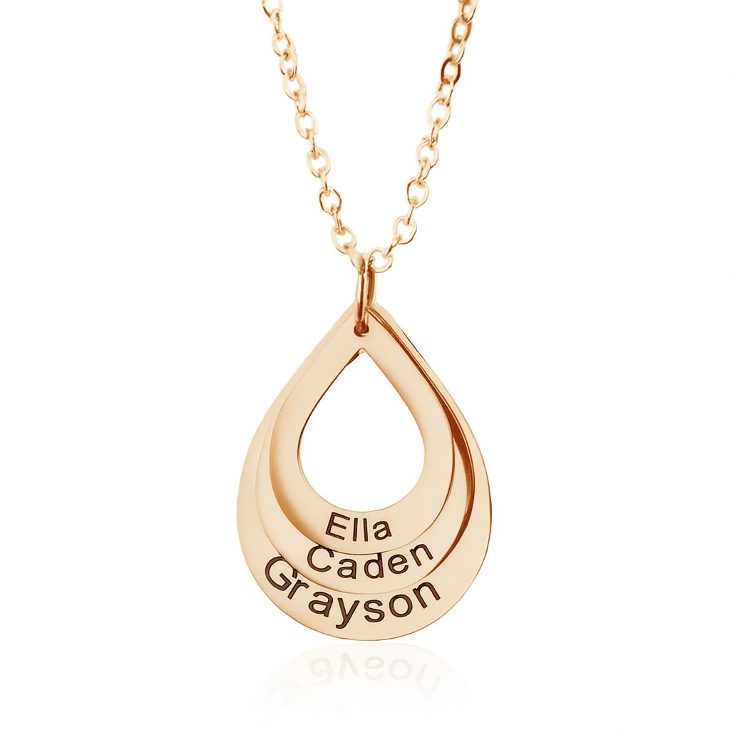 Cascading Love Necklace with Names